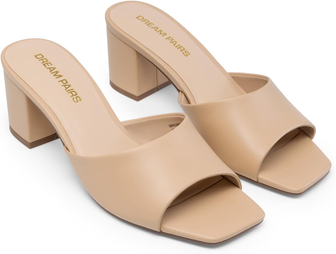 DREAM PAIRS Women's Low Heels Sandals Mule Heels Block Chunky Heeled Sandals Slide Sandals Slip on Square Toe Casual Dress Comfortable Pumps Shoes - Image 4