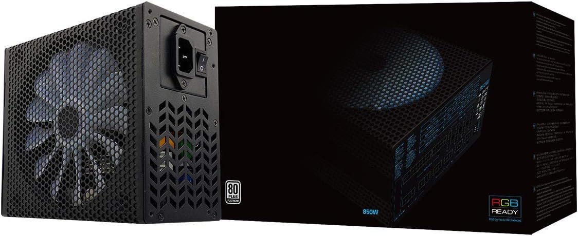 Aerocool Project 7 P850W Power Supply, RGB, Full Modular, 80 Plus Platinum, 14cm RGB Fan, For An Efficient Full Modular PSU | Black