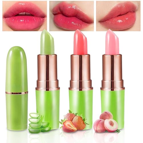 Miniatura 8 de BINGBRUSH - Labial que cambia de color con aloe vera, bálsamo de labios, larga duración, hidratación todo el día, cambio de temperatura,