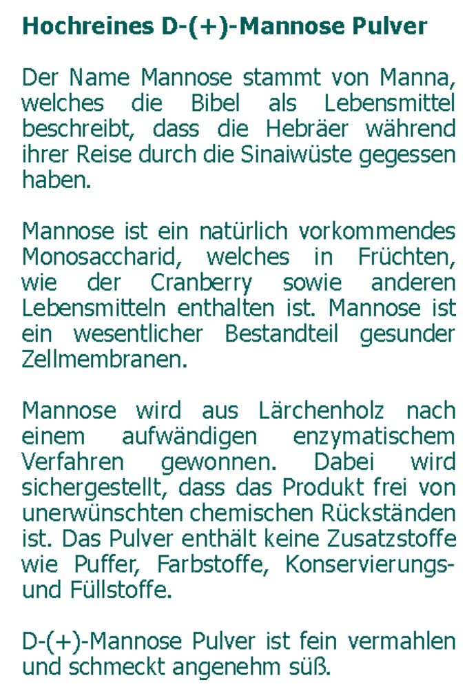 D-Mannose Pulver 100 g - 100% hochrein