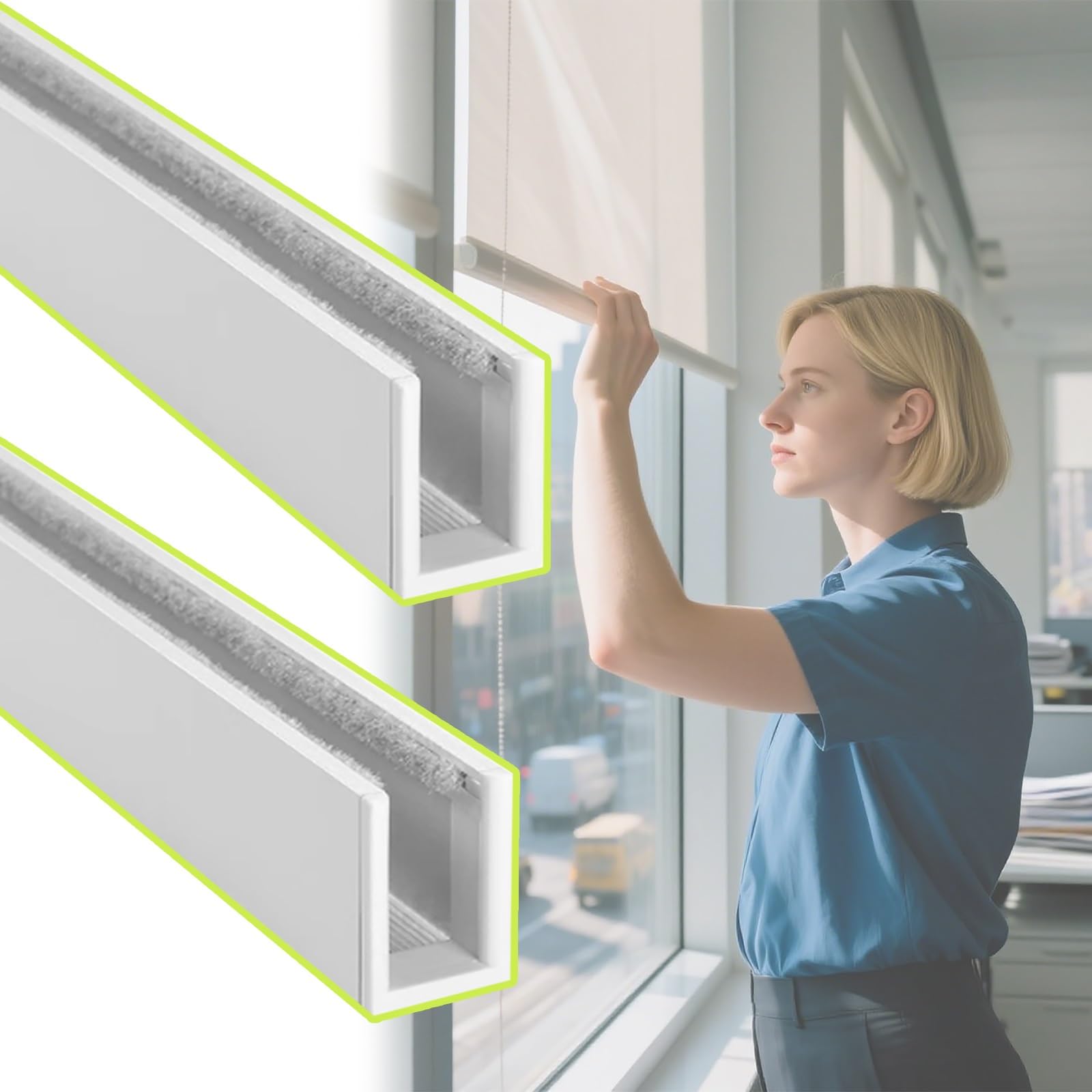 Système de rail occultant pour un contrôle maximal de la lumière - Installation facile - Économe en énergie - Idéal pour une utilisation à la maison et au bureau.
