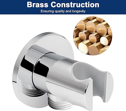 Miniatura 4 de Cabezal de ducha de mano de latón, kit de cabezal de ducha de alta presión de lujo con conector de pared y juego de manguera, para sistema de ducha
