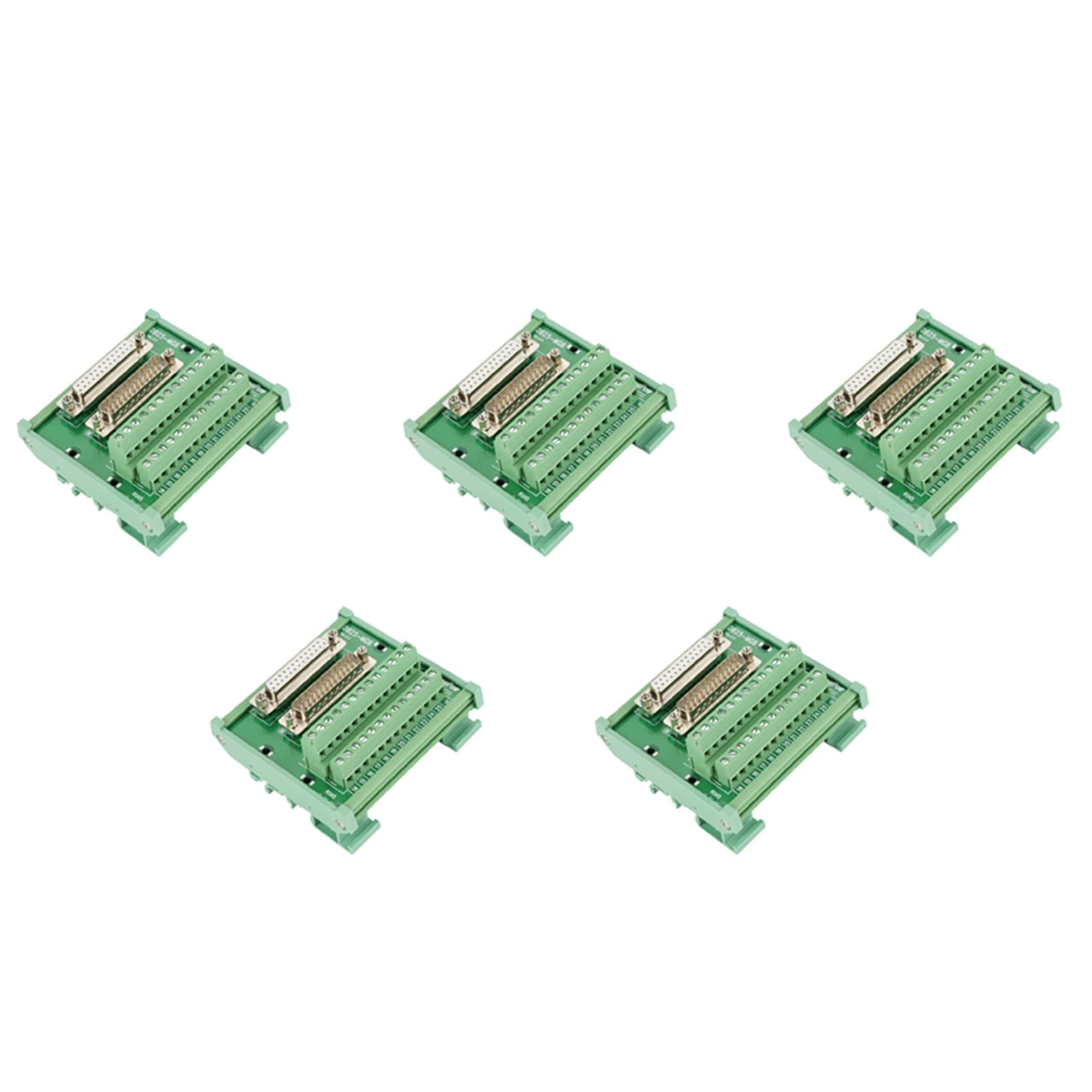 Tablero de conexión DB25 de 5 pines para montaje en riel DIN con conector macho y hembra