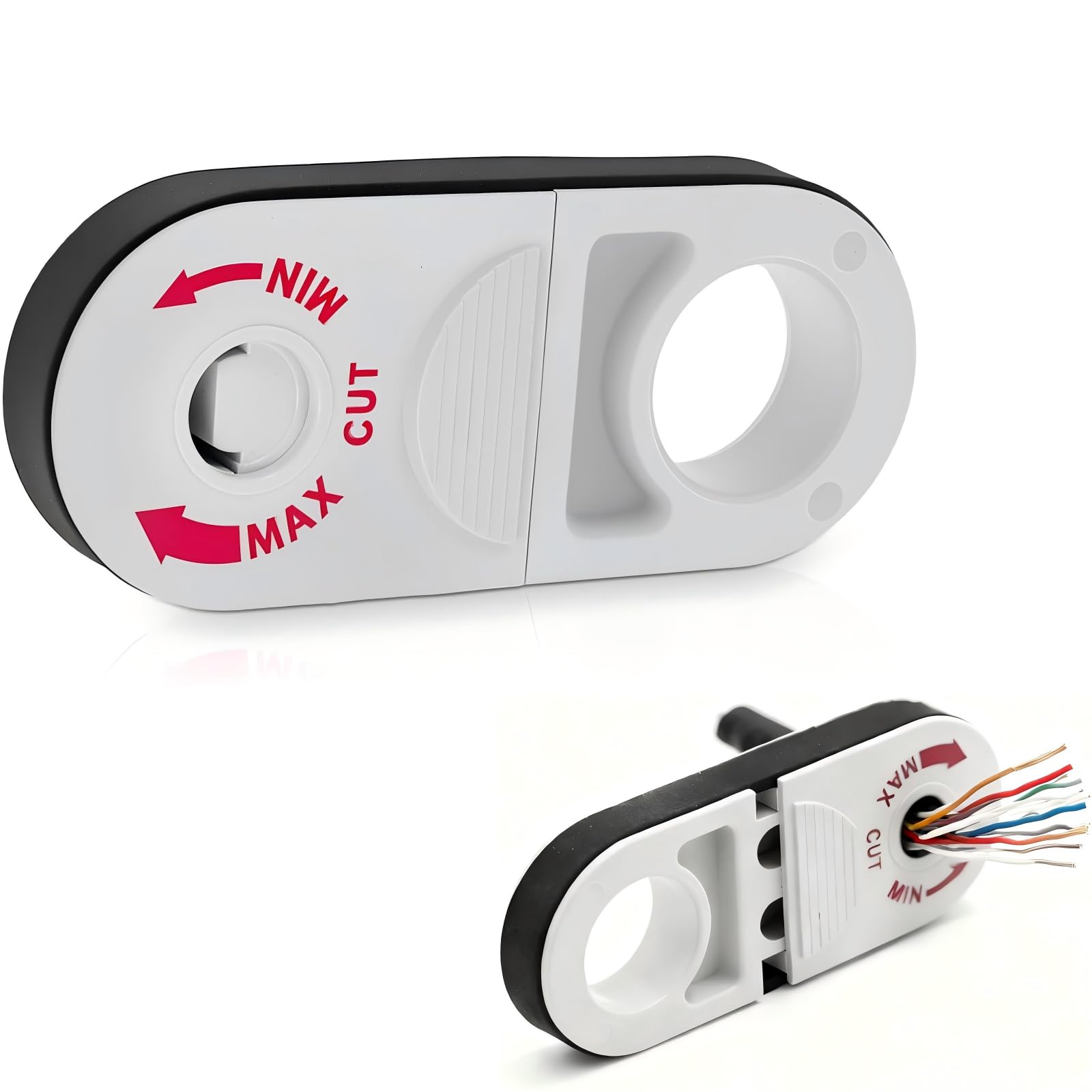 White Cable Stripper Tool 3–10.8mm – Professional Wire Stripper for Electrical Cables, UTP/STP Network Cable Cutter for Cat5, Cat5e, Cat6, Coax & Multi-Core Wires