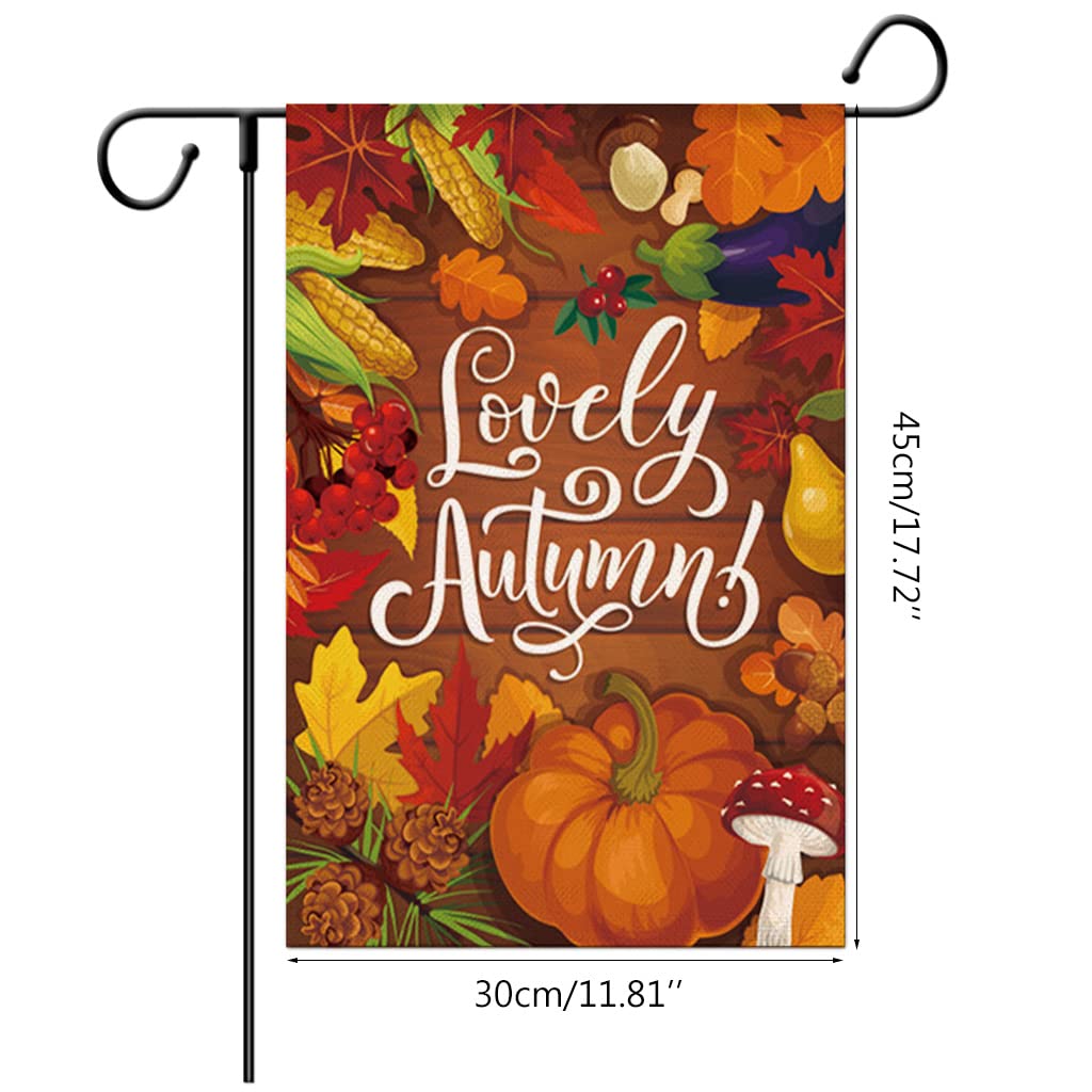 Fapulee Bandiera Giardino Autunnale 30,5x45,7 Cm - Scheletro Con Zucca Ringraziamento