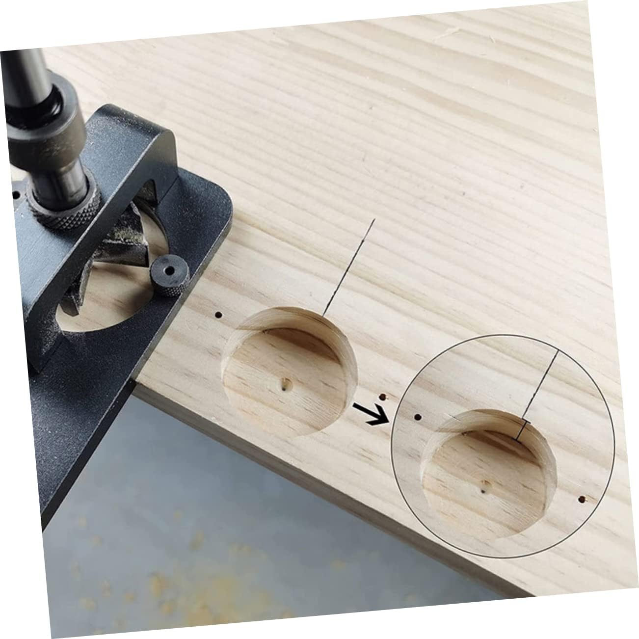 jojofuny 35mm Hinge Hole Locator Set Woodworking Hinge Hole Opener Positioning Tool for Cabinet Doors Punching Tool for Accurate Drilling and Installation