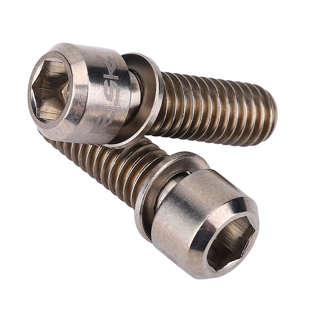 Viti In Titanio M6x18mm Per Freno Disco Bici | Set Bulloni Con Rondelle | MTB E Bici Da Strada | 4 Pezzi - 5