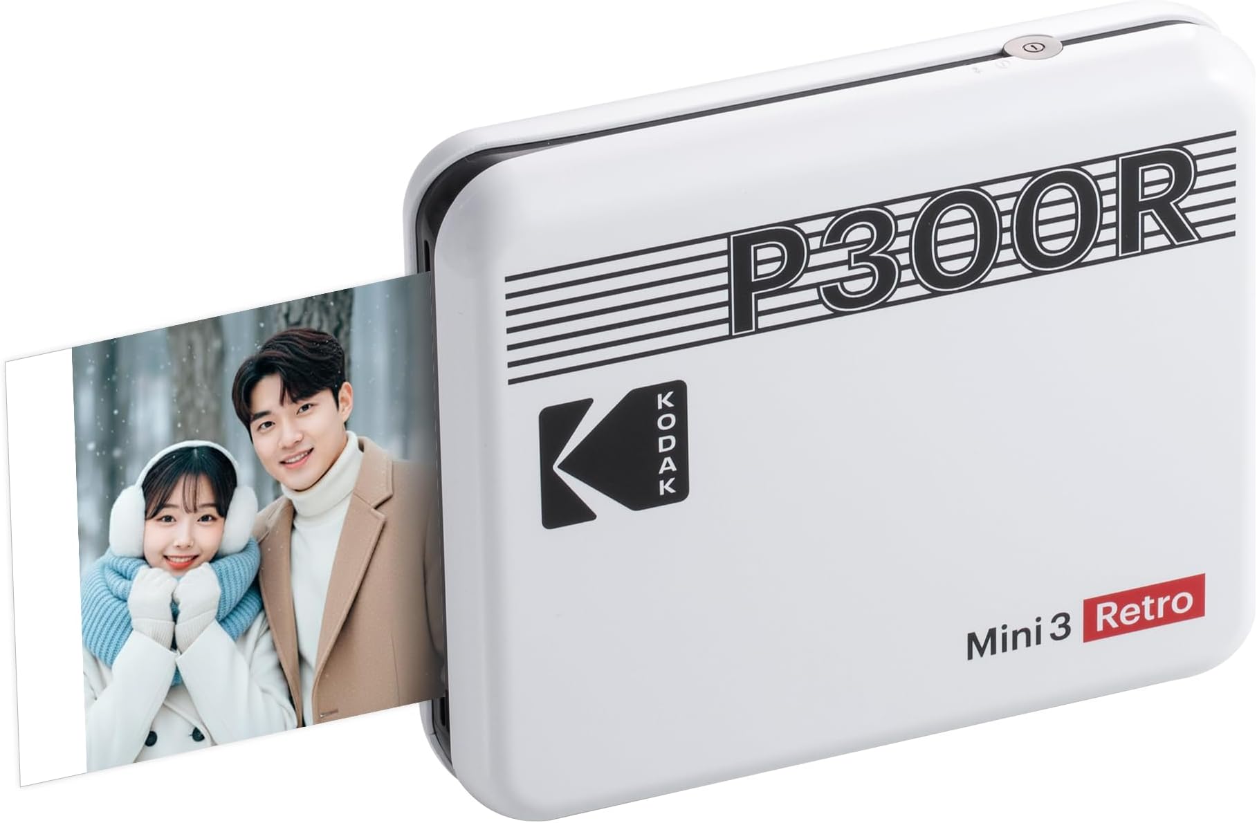 Kodak KODAK Mini 3 Retro 4PASS Portable Photo Printer (3 x 3 inches) + 8 Printers, White