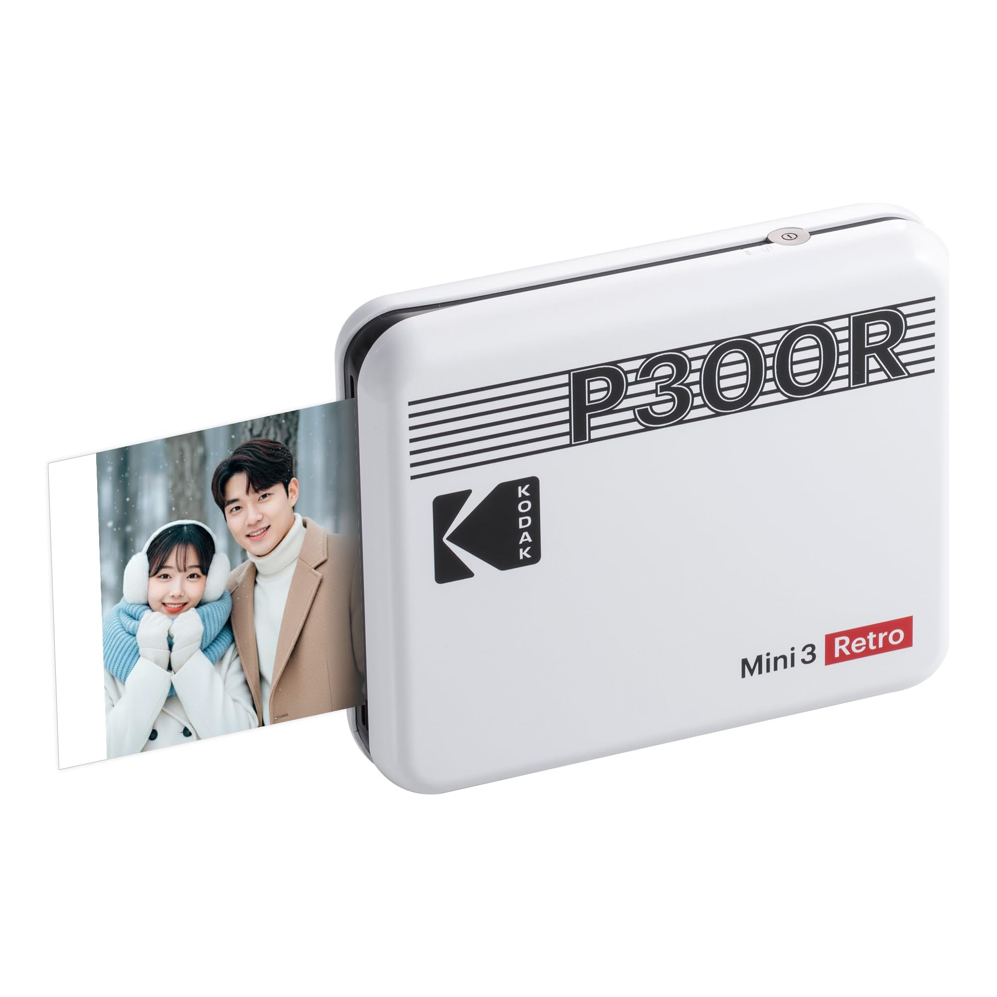 Kodak KODAK Mini 3 Retro 4PASS Portable Photo Printer (3 x 3 inches) + 8 Printers, White