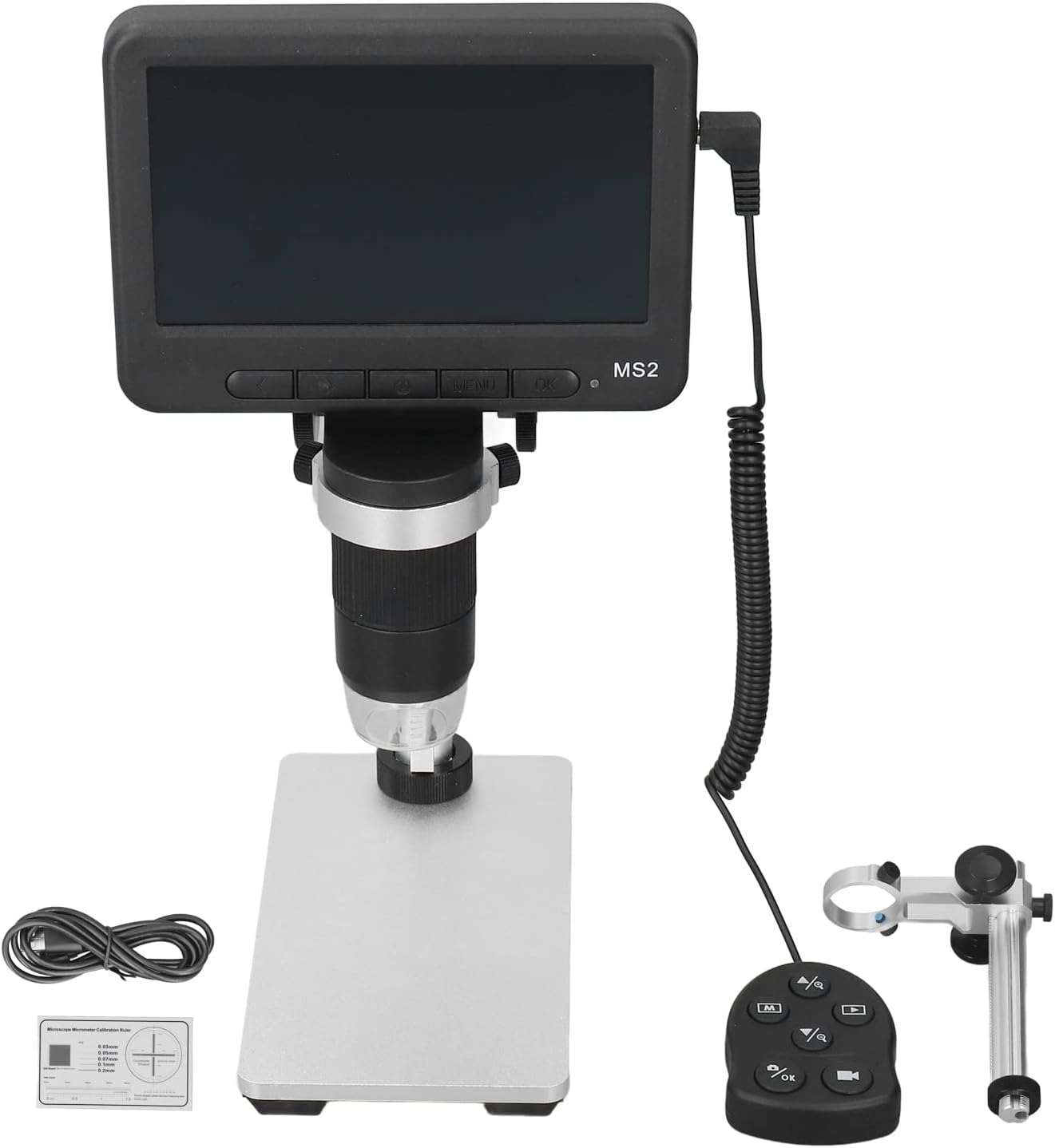 Cryfokt Digital Microscope, 5In LCD Display HD Microscope with 500X to 1000X Magnification Portable 8 LEDs Coin Microscope for Adult Kids PCB Soldering