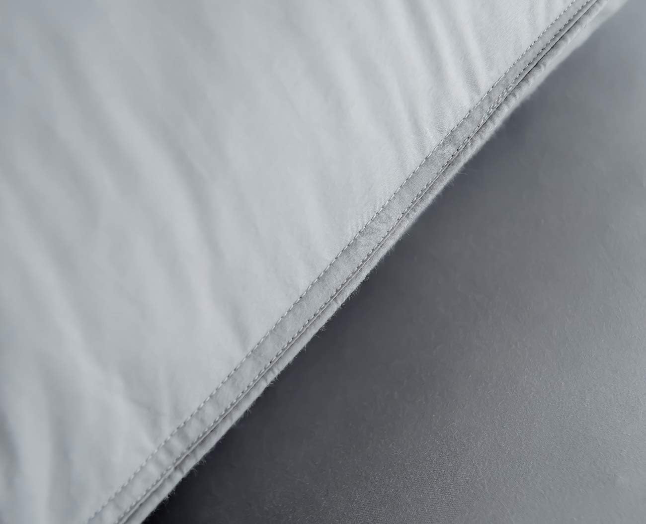 Goose Down Feather Bed Pillows for Sleeping,Medium Firm,Soft Support Grey Color Standard Size One Pillow - Image 4
