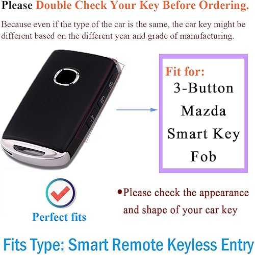 Miniatura 2 de SANRILY Funda para llavero Mazda 3 Hatchback CX-5 CX-30 CX-8 sin llave, soporte para llavero de TPU suave protector de llaves, color morado y negro