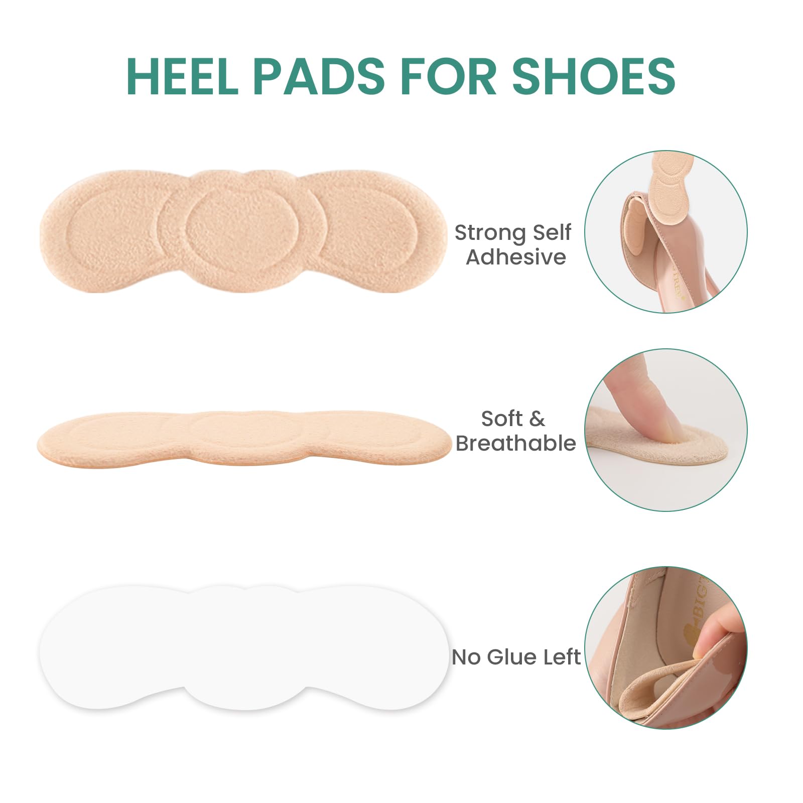 Taloneras para zapatos de mujer - Welnove 10 pares protector talón con forma de orejas de conejo para aliviar la fricción y el dolor en los pies - Autoadhesivo, cómodo, unisex, diseño antideslizante