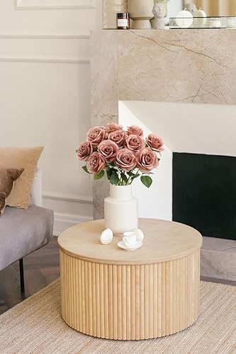 Miniatura 3 de Ramo de rosas artificiales de seda, 12 piezas con tallo largo para bodas, despedidas de soltera, fiestas, decoración del hogar