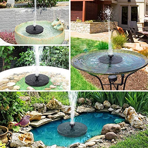 Solar Fountain Pump, HFAN Garden Solar Water Fountain, Circle Garden 1.4W Solar Powered Panel Kit Bird Bath with 6 Nozzles, Solar Pond Pump for Water Feature Pool Garden Decoration - Image 8