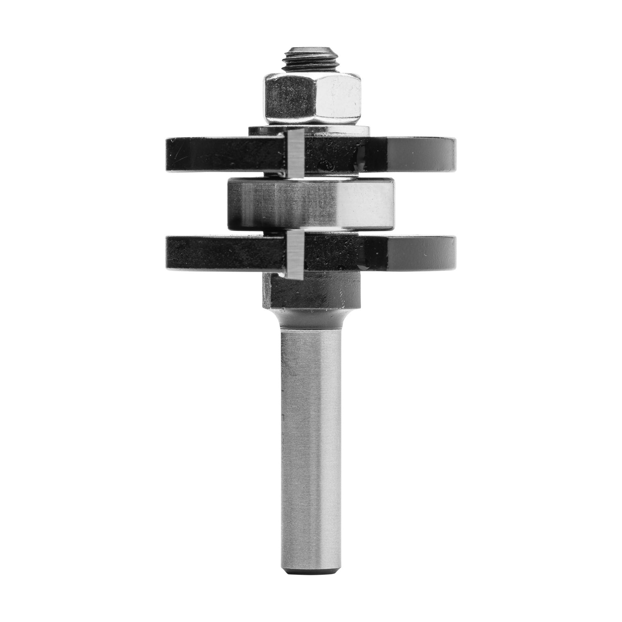 ENT 17390 Juego de machihembrado, en carburo, Vástago (S) 8 mm, Diámetro (D) 41 mm, NL 6,35 mm, T 9,5 mm, SL 32 mm, con rodamiento de bolas