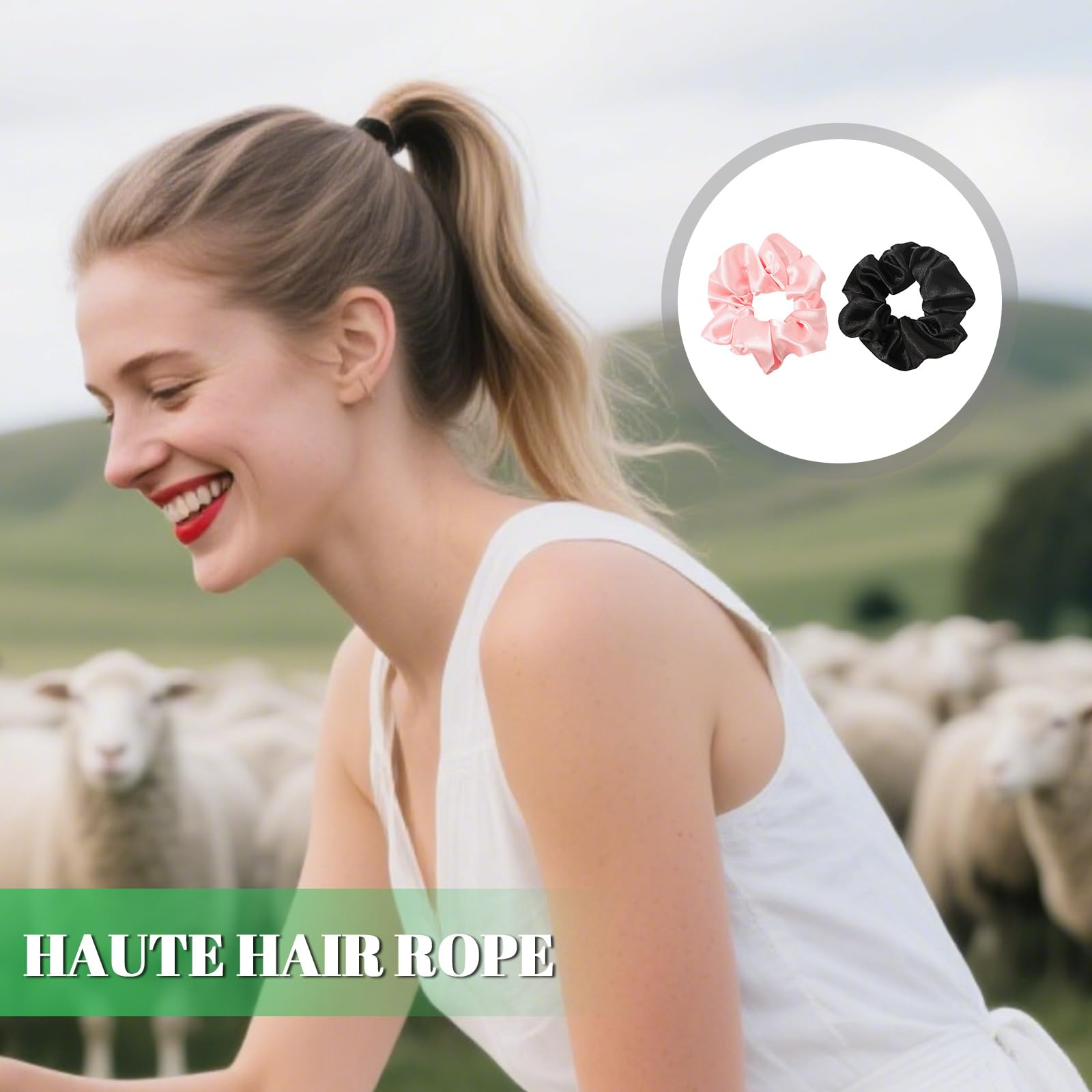 CVNRCLP Silk Scrunchies for Frizz Prevention 100% Mulberry Silk Hair Scrunchies for Prevention of Breakage Elastic Polytail Tail Supports - Image 3