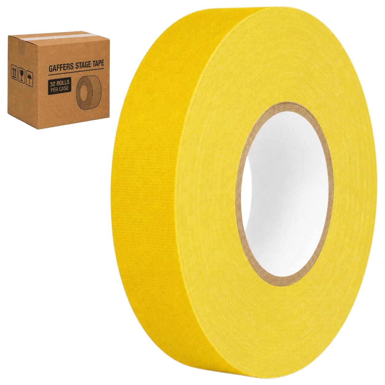 GGR Supplies CGT-80 Gaffers Stage Tape, Yellow, 1.5 in x 60 yd, 32-Pack