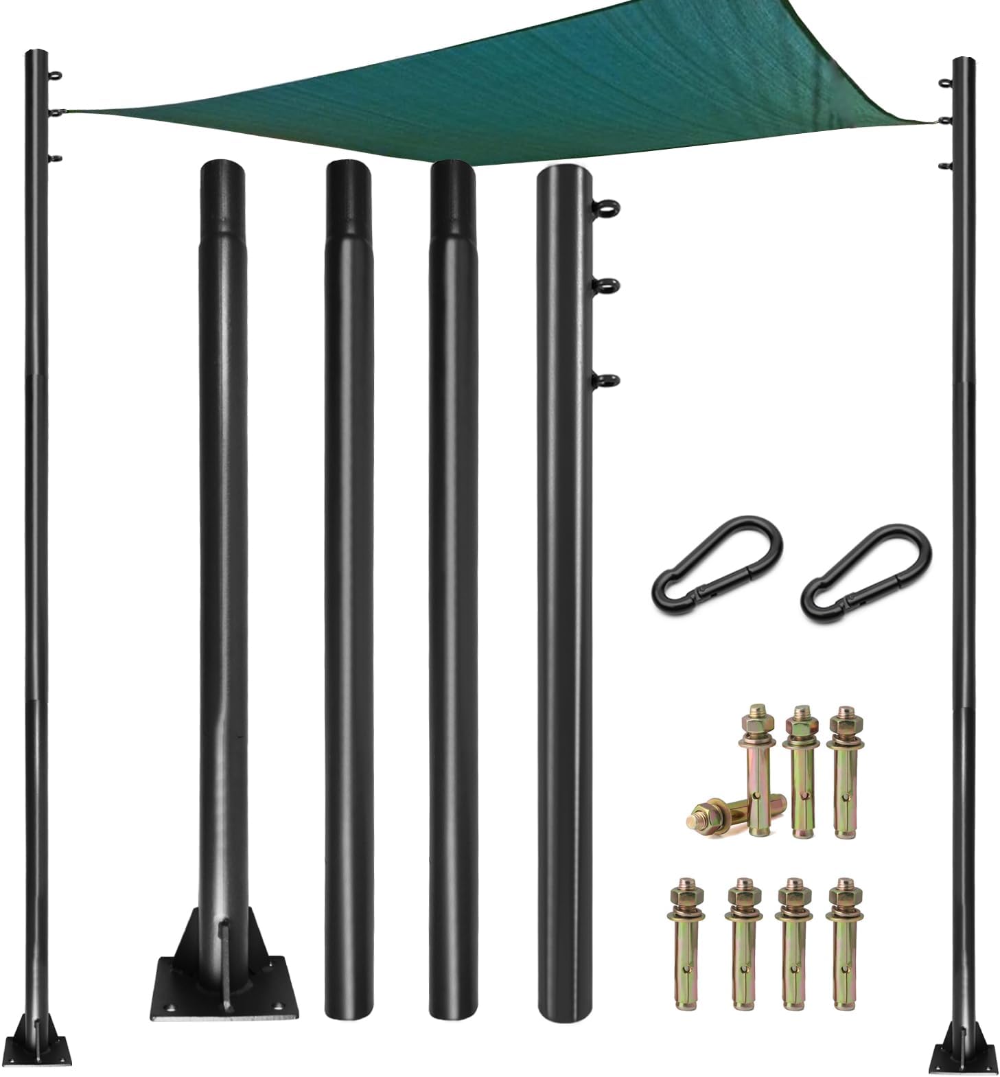 Shade Sail Poles kit, 10Ft Sun Shade Sail Poles Support