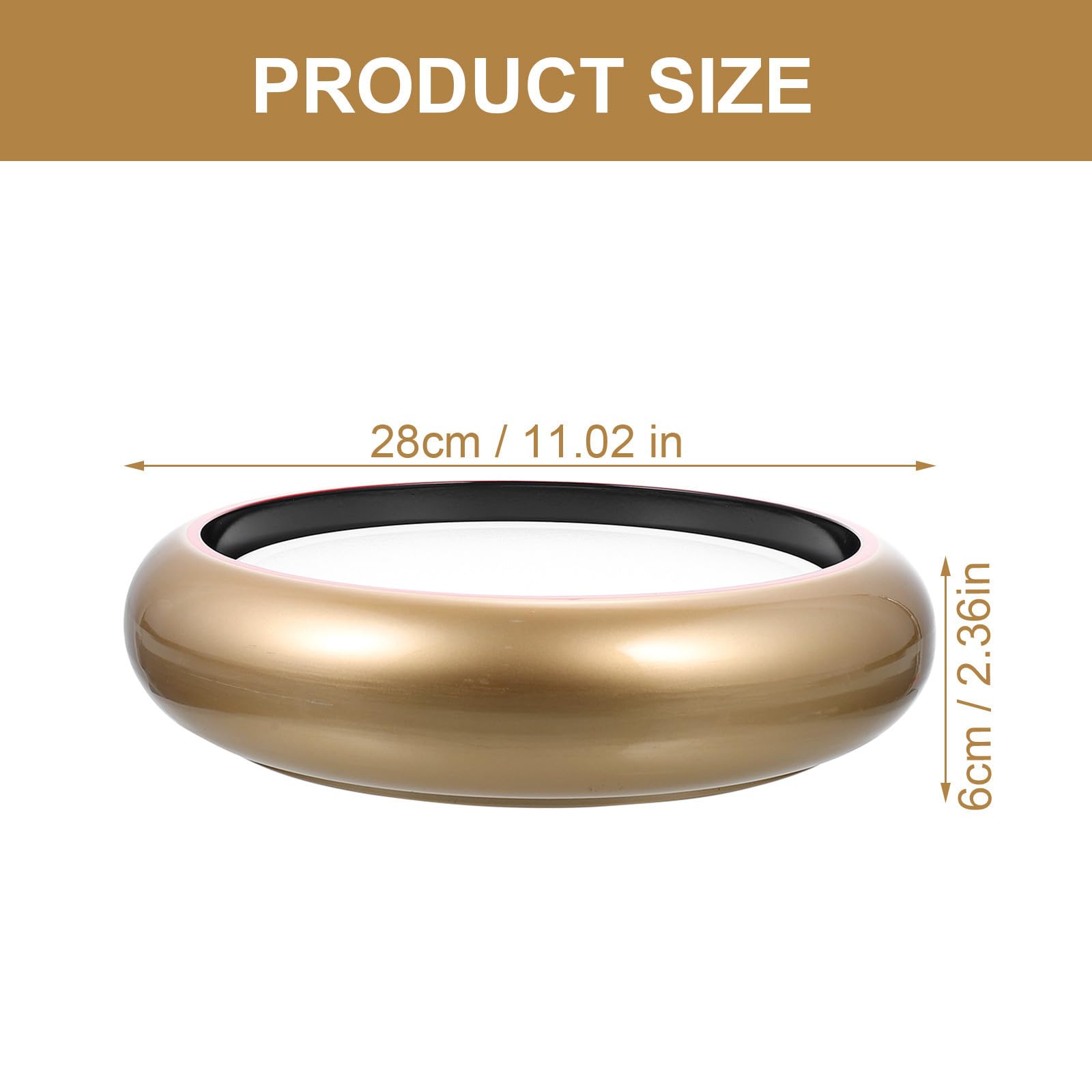 MAGICLULU Plat de Service à Sushi Rond en Plastique Or, Assiette à Sushis Pratique et Élégante pour Saumon, pour Présentation Simple et Raffinée
