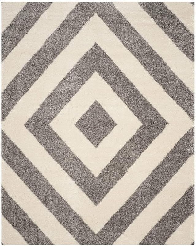 Image of Carpet for Living Room 5X7 FEET Modern Soft Shaggy Carpet Thick, Fluffy & 2 inch Pile Shag Rug for Your Kids Room, Bedroom & Livingroom (Grey White)