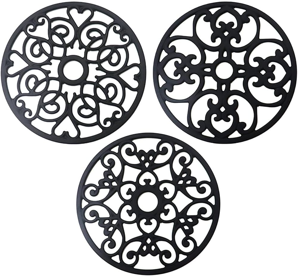 3pcs/Set Mat Non Slip Silicone Placemat Multipurpose Pot Holders Heat Insulation Hot Pads Dishes for Table