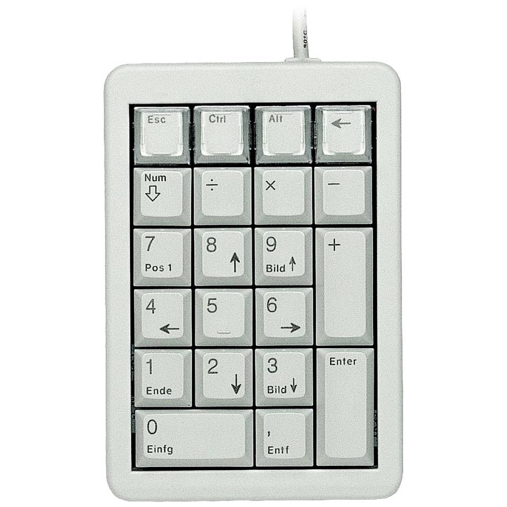 CHERRY G84-4700, Programmierbares Keypad, Deutsches Layout mit Numerik-Block, Kabelgebunden (USB-Anschluss), Plug & Play, Mechanische CHERRY ML Switches, Grau