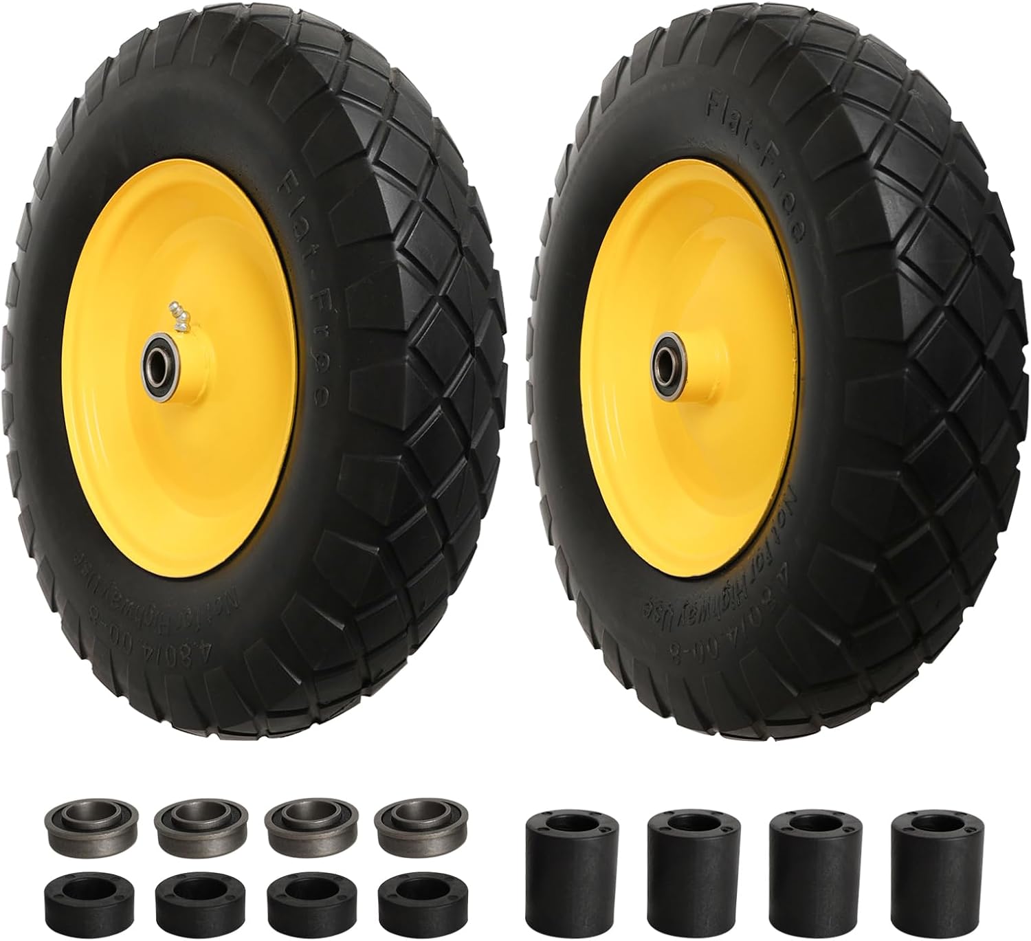 4.80/4.008 Tires and Wheels for Wheelbarrows 5/8" or 3/4