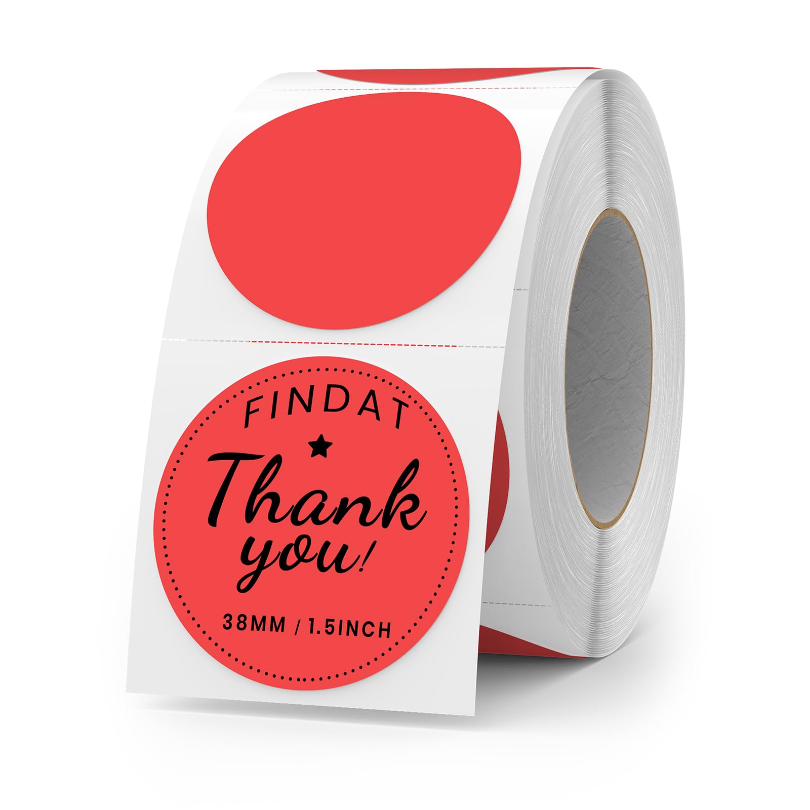 Red Round Thermal Labels 1.5 Inch Circle Stickers Vinyl Direct Waterproof Multi-Purpose Self-Adhesive Name Tags Colour Coding for Office Barcode DIY Logo 500 PCS