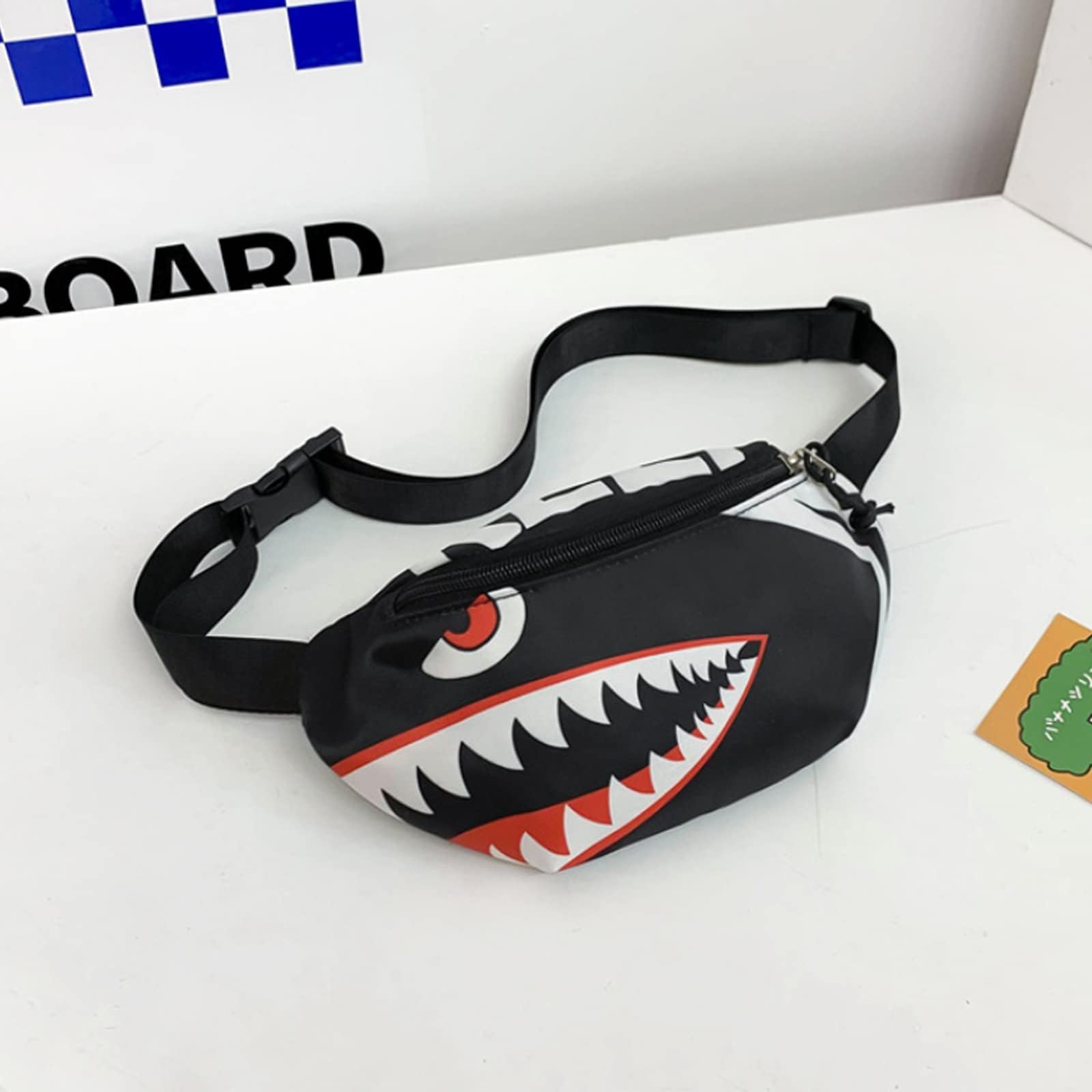 Marsupio per Bambini a Forma di Cartone Animato in Nylon Nero per Corsa Escursionismo Viaggi