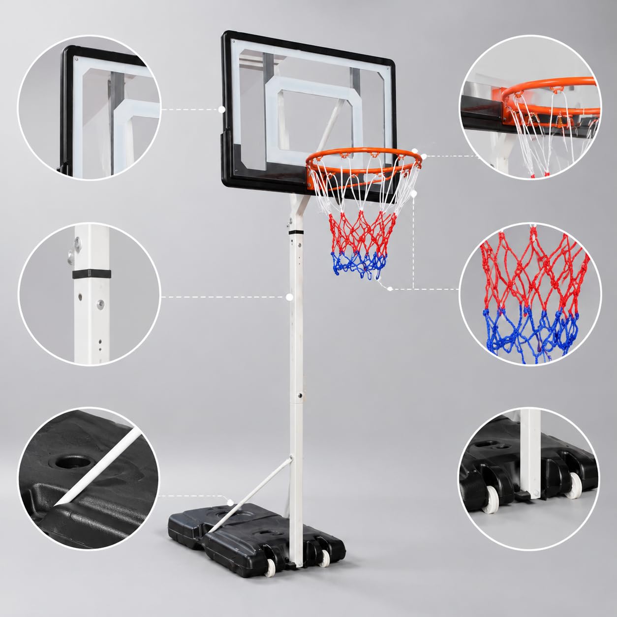 r Basket Hauteur réglable pour Enfants et Adolescents, système Basket sur Pied intérieur