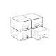 Vtopmart 4 Pack Small Clear Stackable Storage Drawers,Acrylic Bathroom Makeup Organizer,Plastic Storage Bins for Vanity, Undersink, Kitchen Cabinets, Pantry, Home Organization Product Image 1