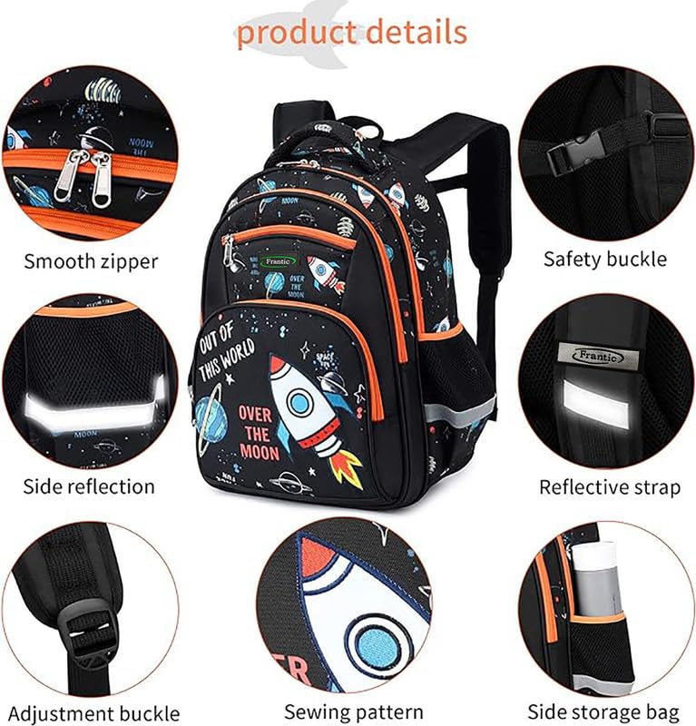 Image of Frantic RR4Zipper Waterproof Polyester 26 L School Backpack School Bag Daypack Picnic Bag For Boys & Girl