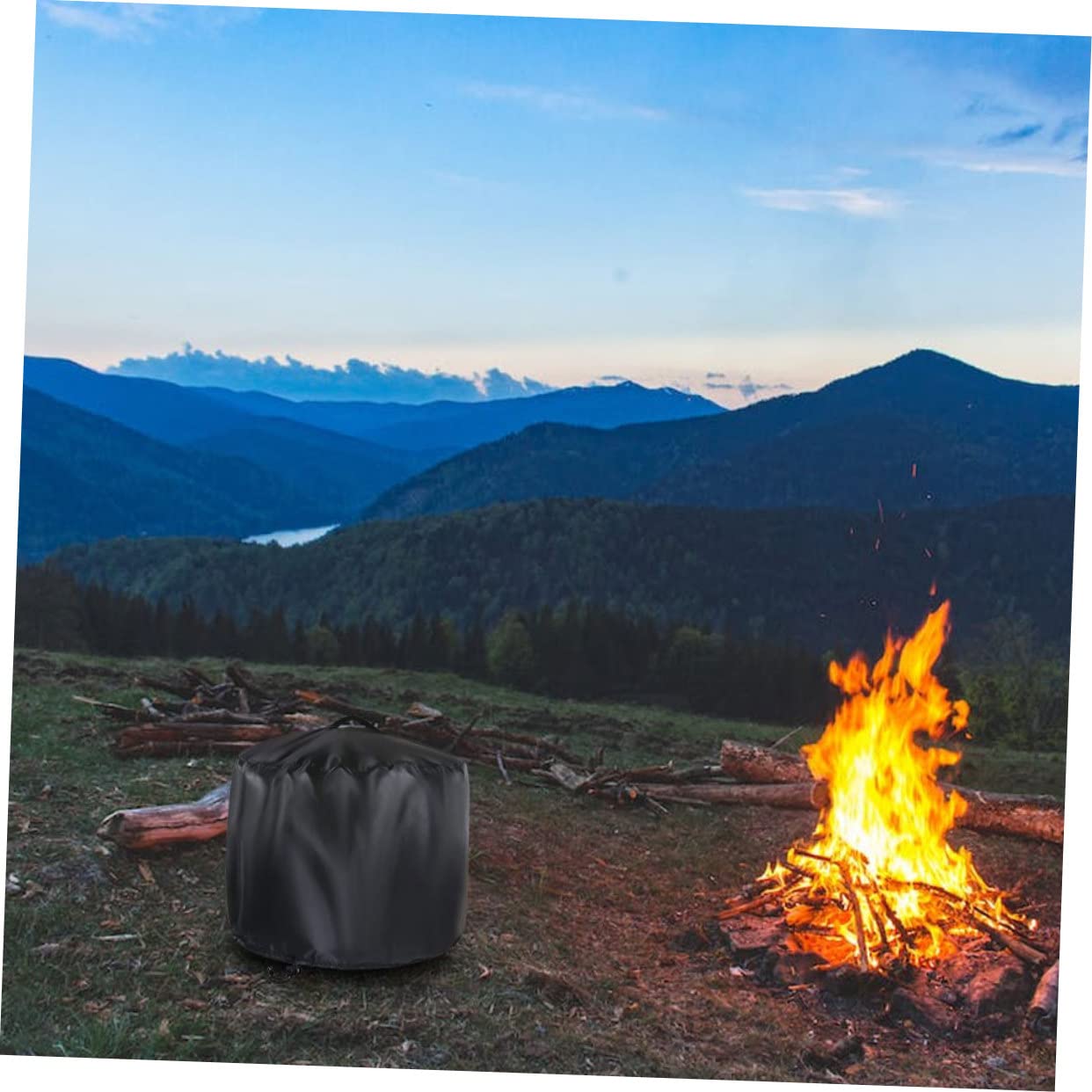 Levemolo Adopted Material Round Fire Stove Cover Waterproof Fade-resistant Fire Pit Accessory