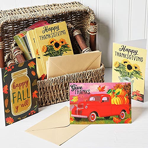 Pipilo Press Happy Thanksgiving Greeting Card Assortment With Kraft Envelopes (4X6 In, 48 Pack) #TOP1