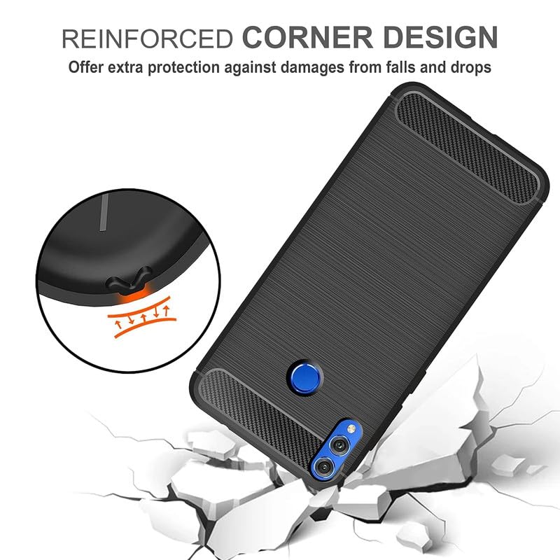 Image of Hybrid Carbon Fiber Back Case for Honor 8X (Black)