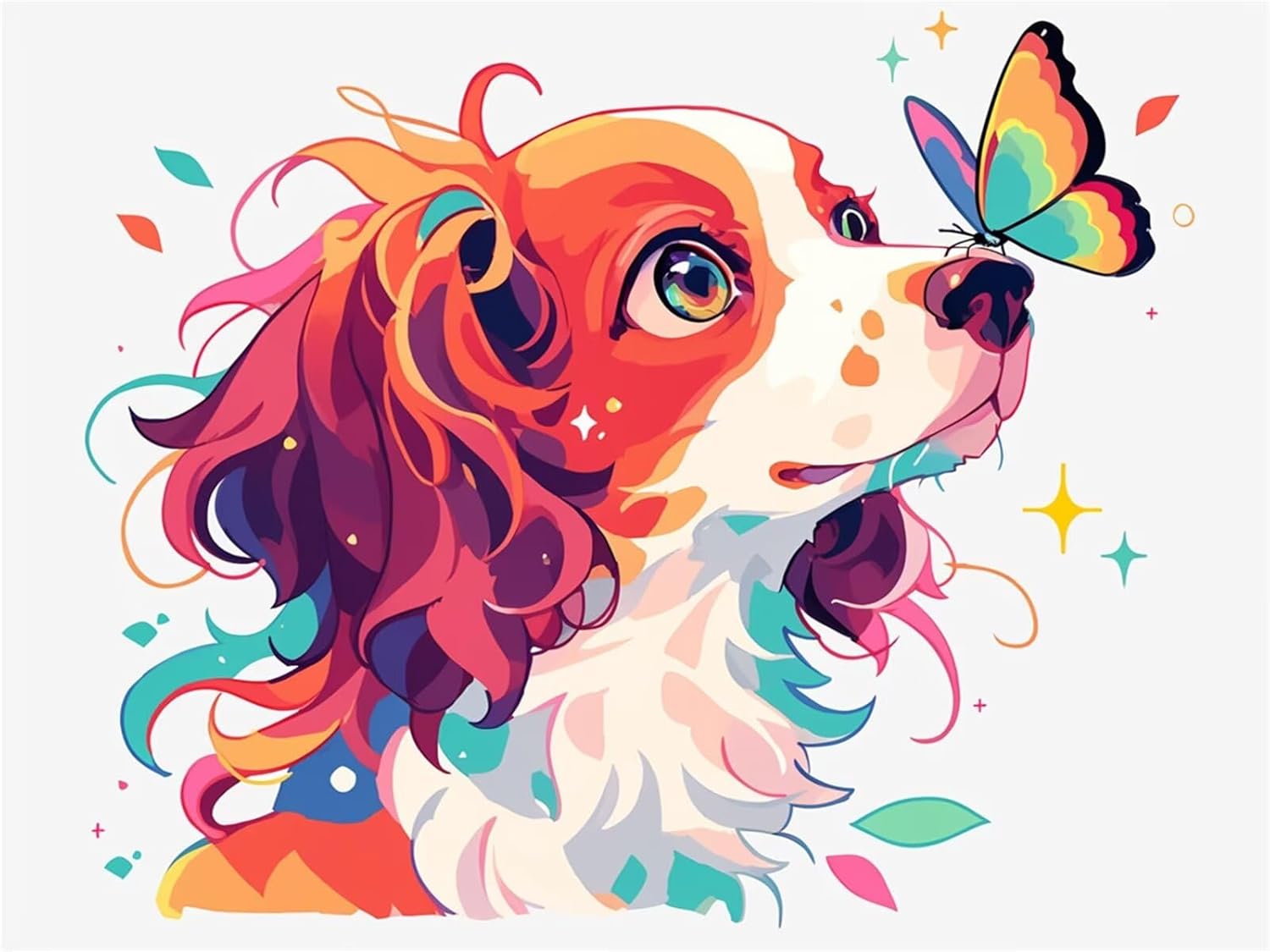 数字油絵 犬 動物ペイントバイナンバー DIY 大人 初心者向け デジタル油絵 数字塗り絵 キット 手塗り 数字キットによる絵画アク