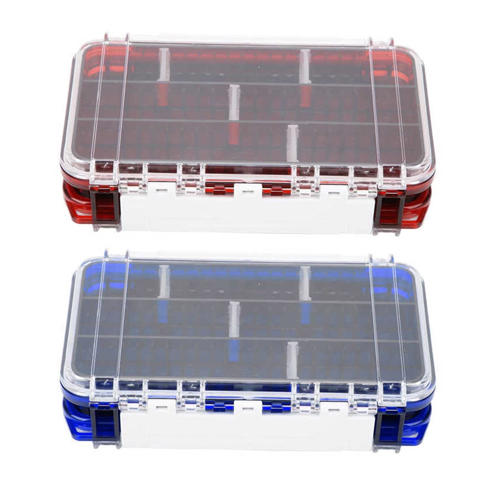 Angelzubehör Angelkoffer-Boxen doppelseitig Tackelkästen Köder Aufbewahrungsfall Angelcontainerbox Multifunktionsköder Organizer Aufbewahrungskoffer Kleinteilebox (Color : Blauw)
