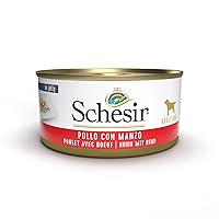 Schesir, Cibo Umido per Cani Adulti al Gusto Pollo con Manzo Preparato in Morbida Gelatina