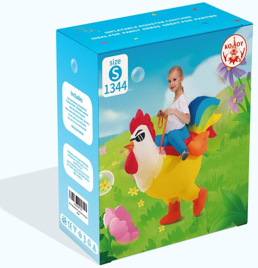 Chicken Costume Kids, Inflatable Costumes for Kids/Boy/Girls, Blow up Rooster Costume for Halloween Party - Image 5