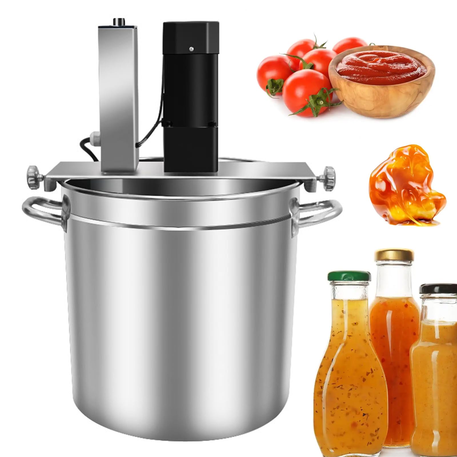 GLJTUO Electric Mixer Machine,Automatic Sauce Stirrer Machine, Electric Food Mixer with Liftable Scraper & Adjustable Speed for Multi-Stove Use, Perfect for Long Cooking and Fry,60L