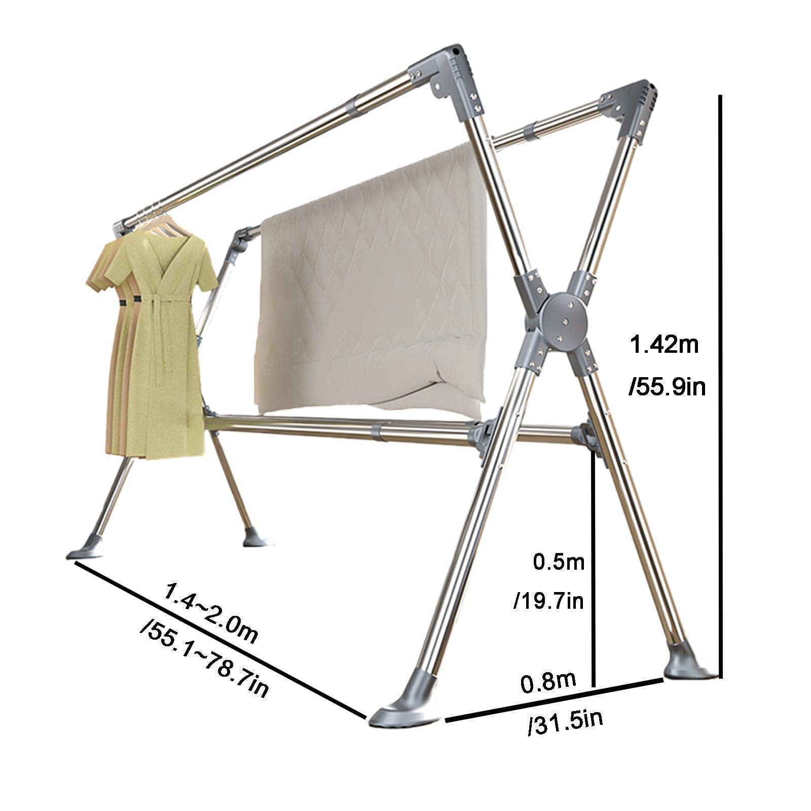 Amazon.co.jp : 屋外物干し台 大容量 風に強い 錆びない ステンレス