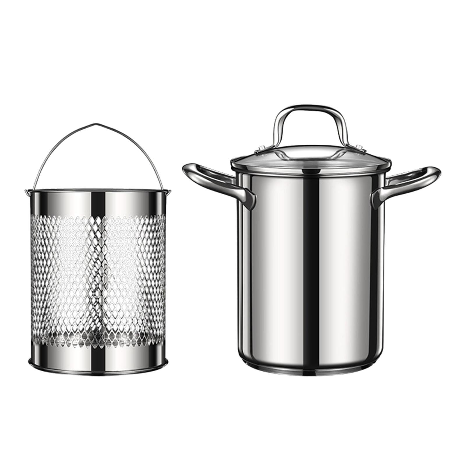 Deep Fryer Pot Stainless Steel Oil Deep Fry Pan for Boi | Deep Fryer Pot Stainless Steel Oil Fry Pan for Boiled Eggs Soup Cooking 304-image-31