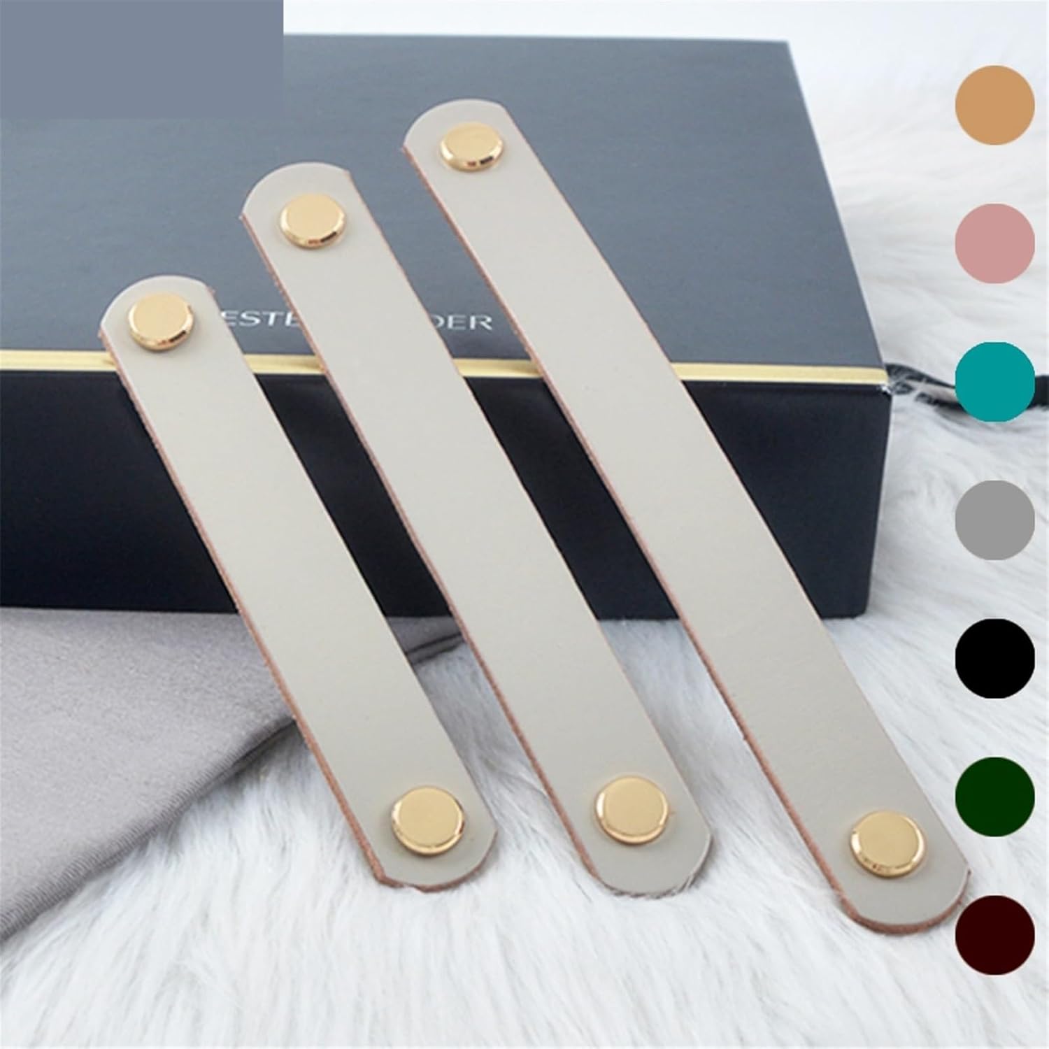 160mm Leather Dresser Handle Wardrobe Drawer Pulls Equipment Cabinet Kitchen Handle Black Door Knobs and Handles for Furniture 1Pcs (Color : 11)