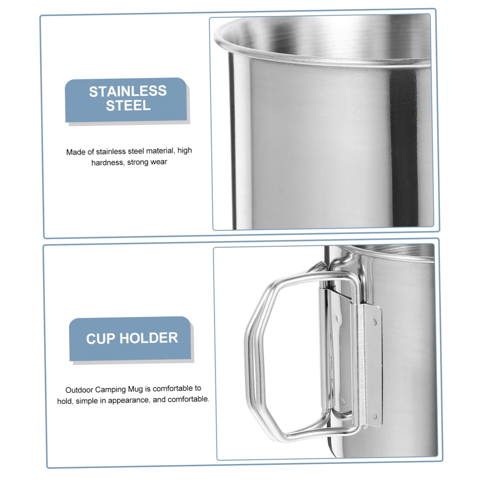 TOYANDONA 5 Ensembles Tasse De Camping Inoxydable De Tasses Pliables Avec Poignée Pour Randonnée Et Aventure Plein Air Mug Portable Pour Café Et Thé 2 Pièces * 5