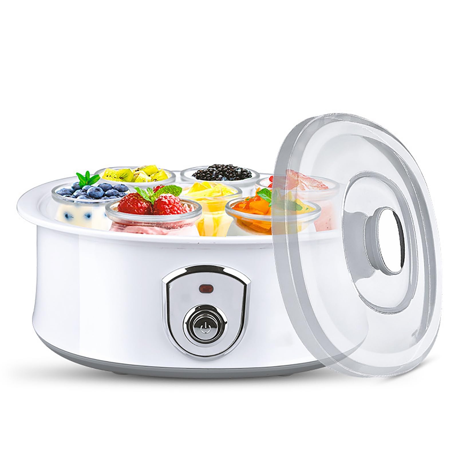Probiotyczny jogurt Silnik W pełni automatyczna maszyna do jogurtu, domowy jogurt DIY, stała kontrola temperatury, 7 szklanek, sterowanie jednym dotknięciem