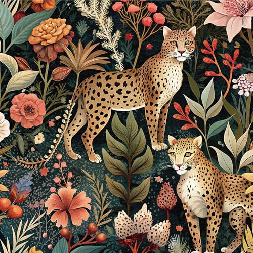 LZH-LP Papier Peint Autocollant Motif Léopard Tropical, 44x600CM Autocollant Sans Couture Amovible Décoratif Motif Forêt Animale LZH-LP Papier Peint Autocollant Motif Léopard Tropical, 44x600CM Autocollant Sans Couture Amovible Décoratif Motif Forêt Animale