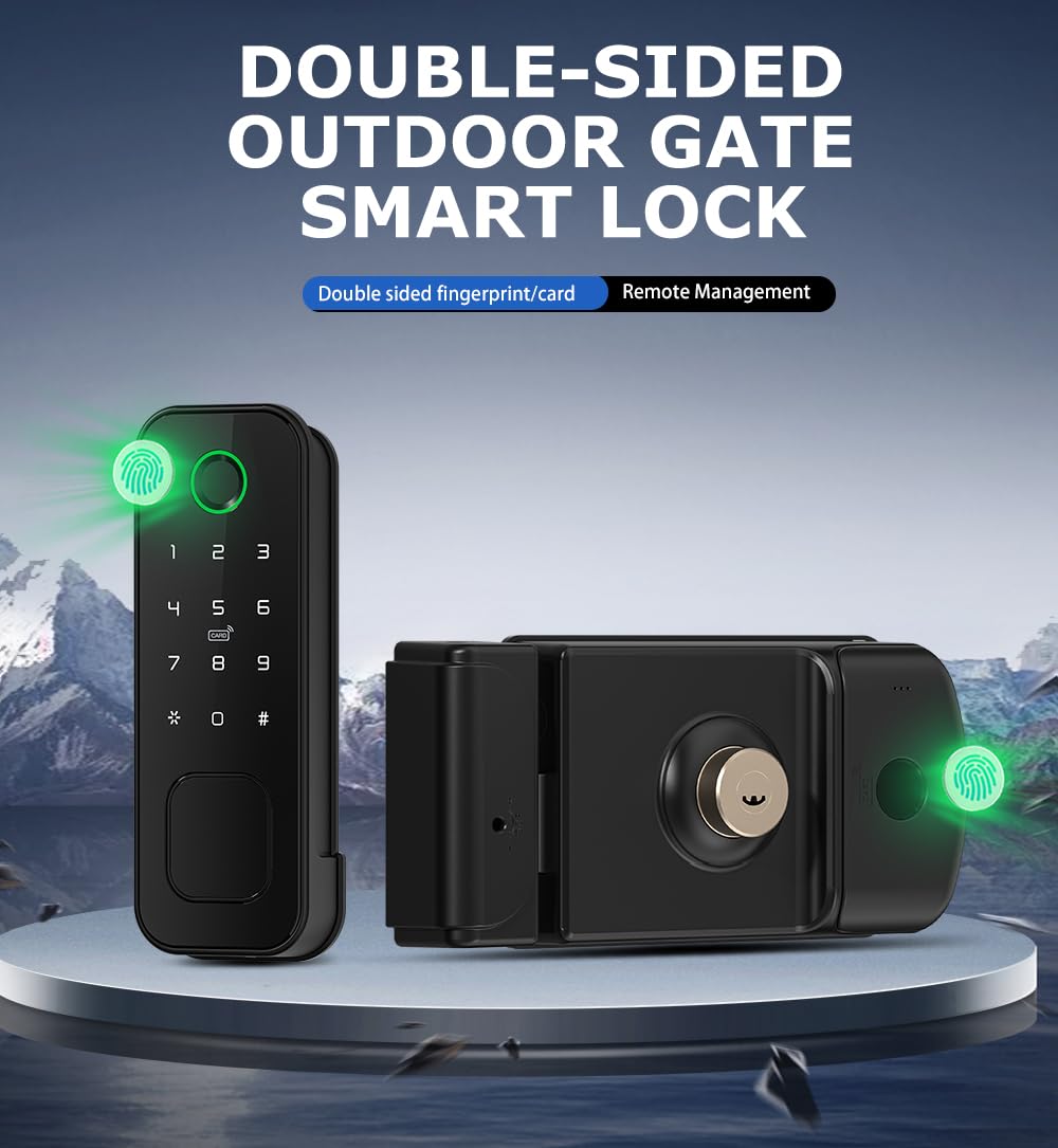 R2 Wi-Fi Tuya Smart Serratura – Entrambi i lati delle impronte digitali e della scheda IC, controllo APP, password/chiave/sblocco meccanico, per la sicurezza domestica, ufficio e hotel