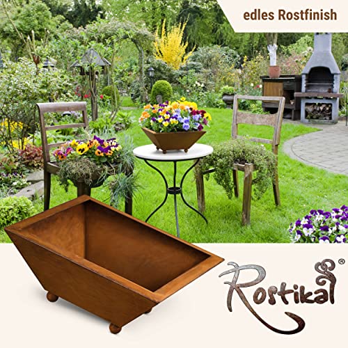 Bol patiné avec pieds sphériques Rostikal pour sublimer la table de jardin