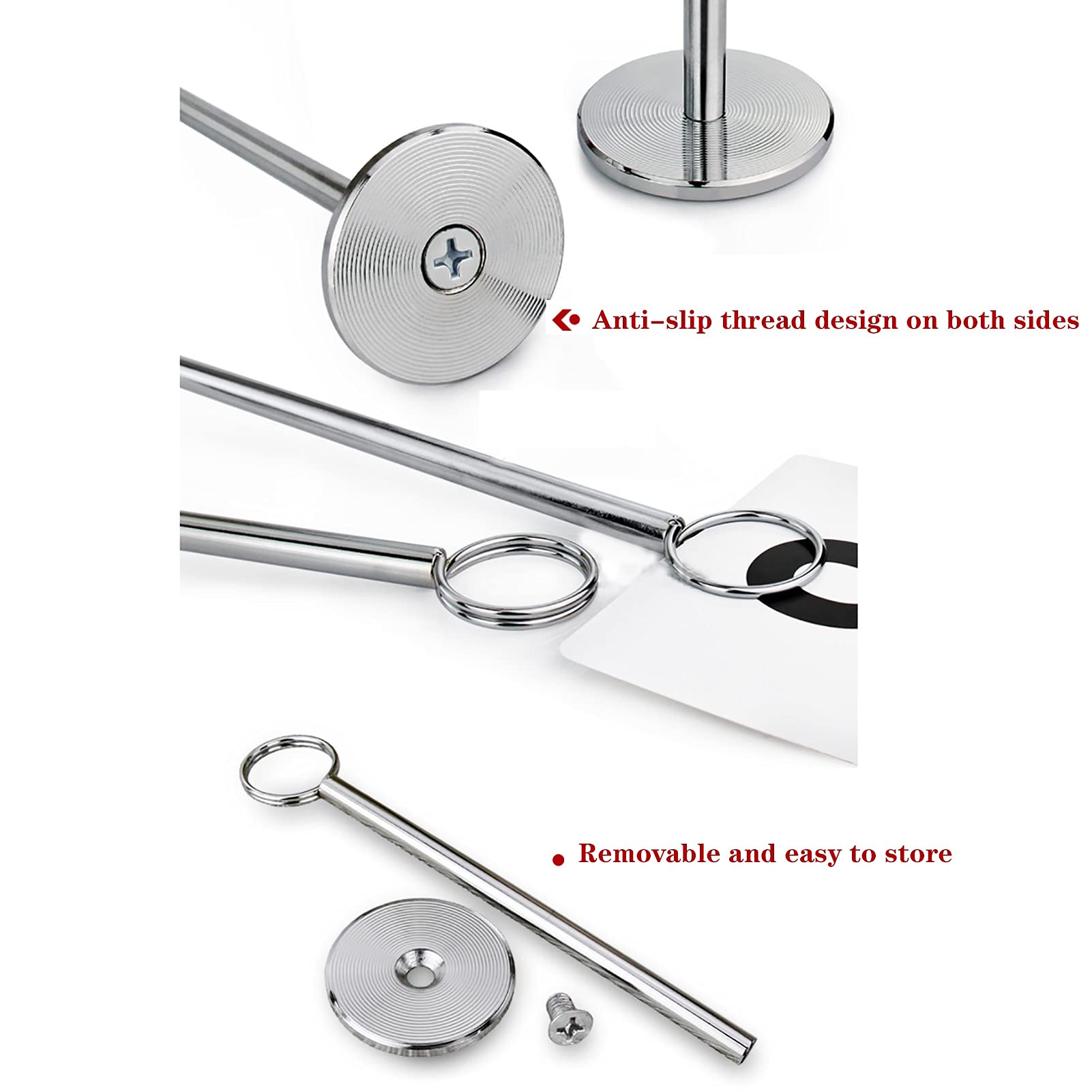 10 Stück Tischnummern-Kartenhalter, Tischkartenhalter für Hochzeiten, Restaurants und Partys, 4/6/8 Zoll runder Foto-Clip-Halter, Ständer, Silber/8 Zoll (4 Zoll)